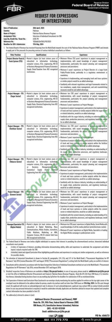 FBR Jobs 2024